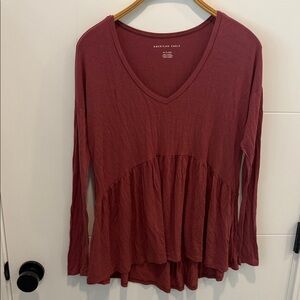 American Eagle Outfitters Women's Long Sleeve V-Neck top size XS